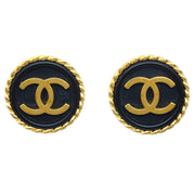 Chanel Black Button Earrings Clip-On 97A