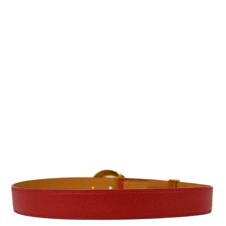 Hermes Red Courchevel Belt #70 Small Good