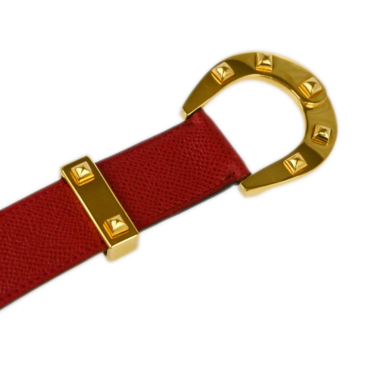 Hermes Red Courchevel Belt #70 Small Good