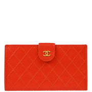 Chanel 1997-1999 Red Caviar Bicolore Wallet Purse