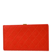 Chanel 1997-1999 Red Caviar Bicolore Wallet Purse