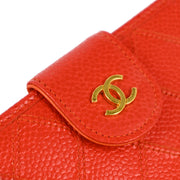 Chanel 1997-1999 Red Caviar Bicolore Wallet Purse