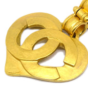 Chanel Dangle Heart Earrings Clip-On Gold 95P