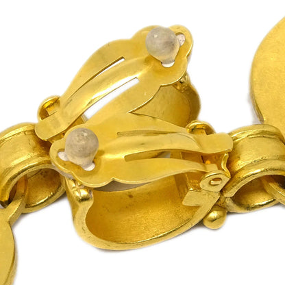 Chanel Dangle Heart Earrings Clip-On Gold 95P