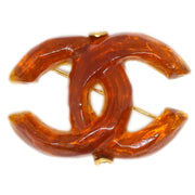 Chanel CC Brooch Pin Brown 99P