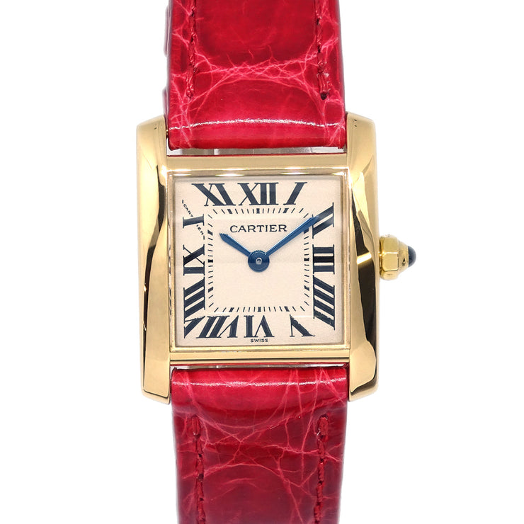 Cartier Tank Francaise Ref.1820 Quartz Watch 18KYG Red