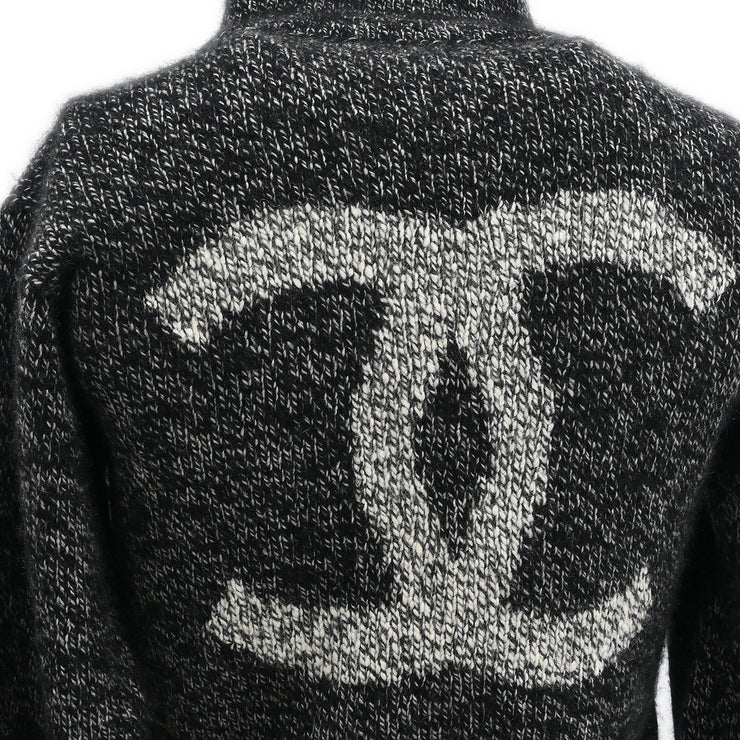 Chanel 1996 Zip Up Knit Sweater Gray #38