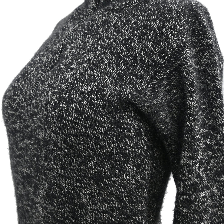 Chanel 1996 Zip Up Knit Sweater Gray #38