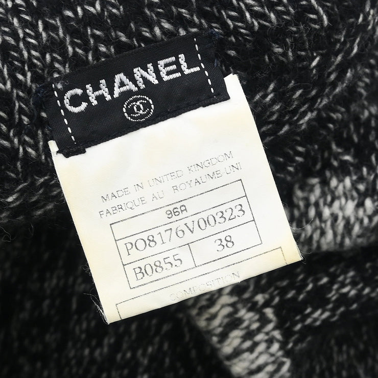 Chanel 1996 Zip Up Knit Sweater Gray #38