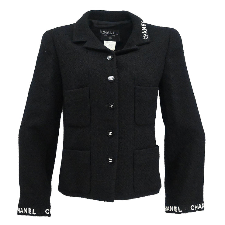 Chanel 1995 Single Breasted Jacket Black #42