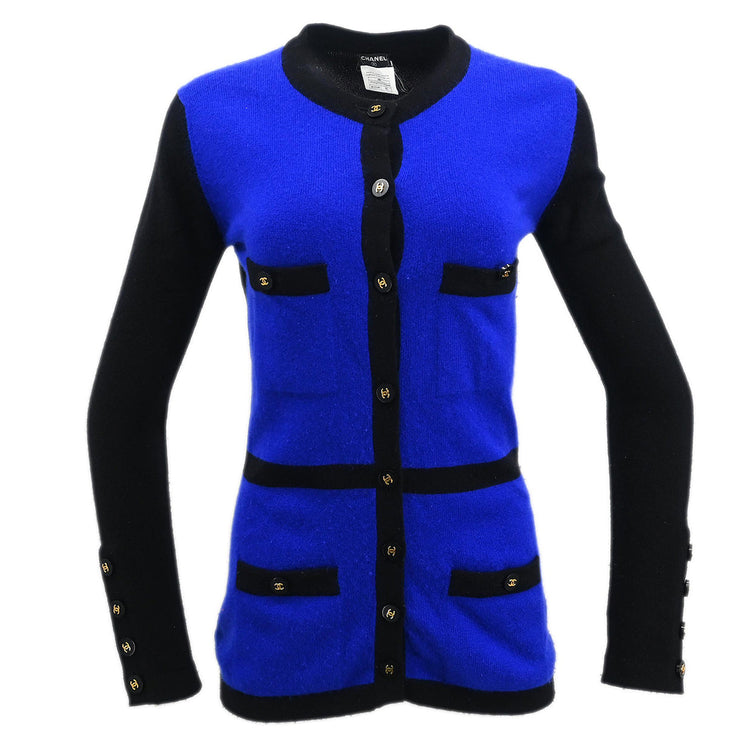 Chanel 1995 Cardigan Blue Black #40