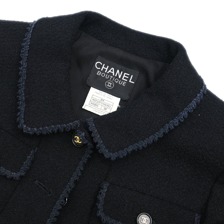 Chanel 1997 Single Breasted Jacket Black #38