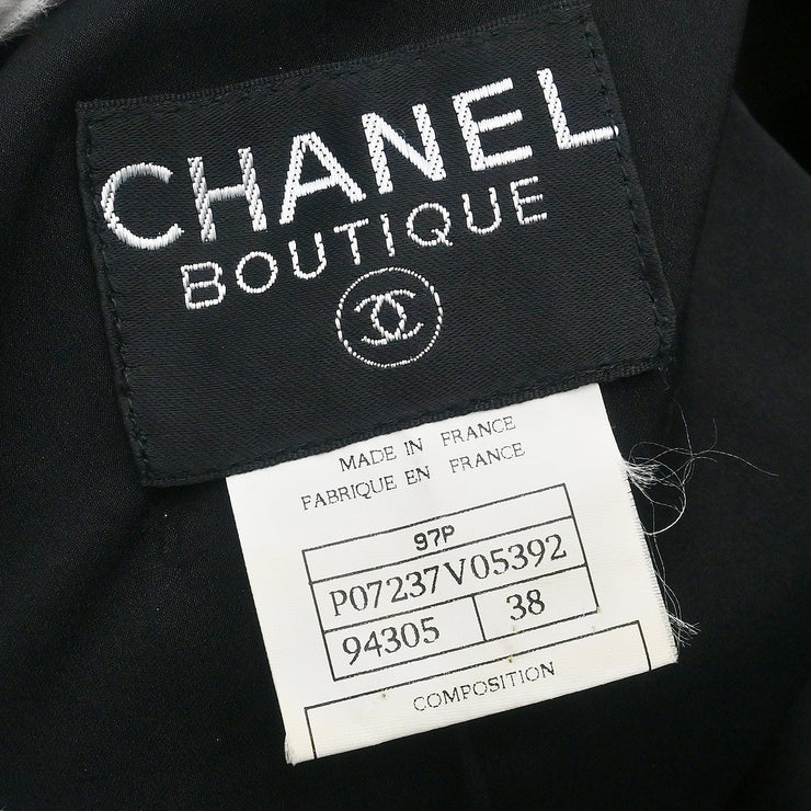 Chanel 1997 Single Breasted Jacket Black #38