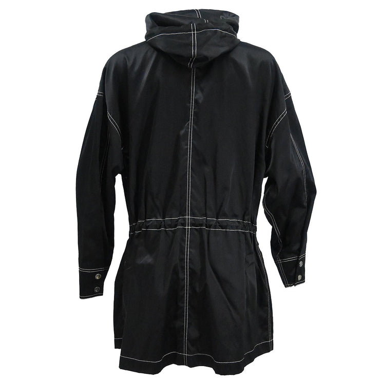 Chanel Hooded Zip Up Jacket Black