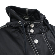 Chanel Hooded Zip Up Jacket Black