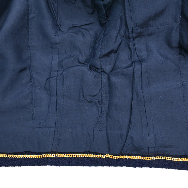 Chanel Collarless Jacket Navy #38