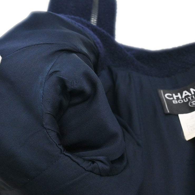 Chanel 1997 Single Breasted Jacket Navy #38