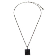 Chanel Silver Black Square Necklace Pendant 02A