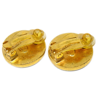 Chanel Black Button Earrings Clip-On 03P