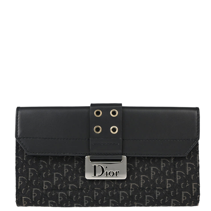 Christian Dior 2003 Black Trotter Street Chic Long Wallet