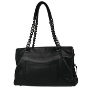 Chanel 2009-2010 Black Caviar Chain Shoulder Tote Bag