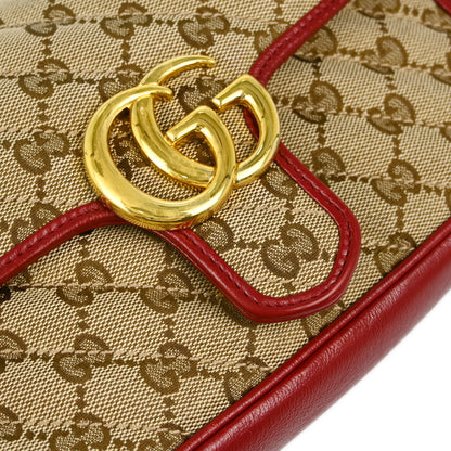 Gucci 2020 Beige Red Marmont Crossbody Bag