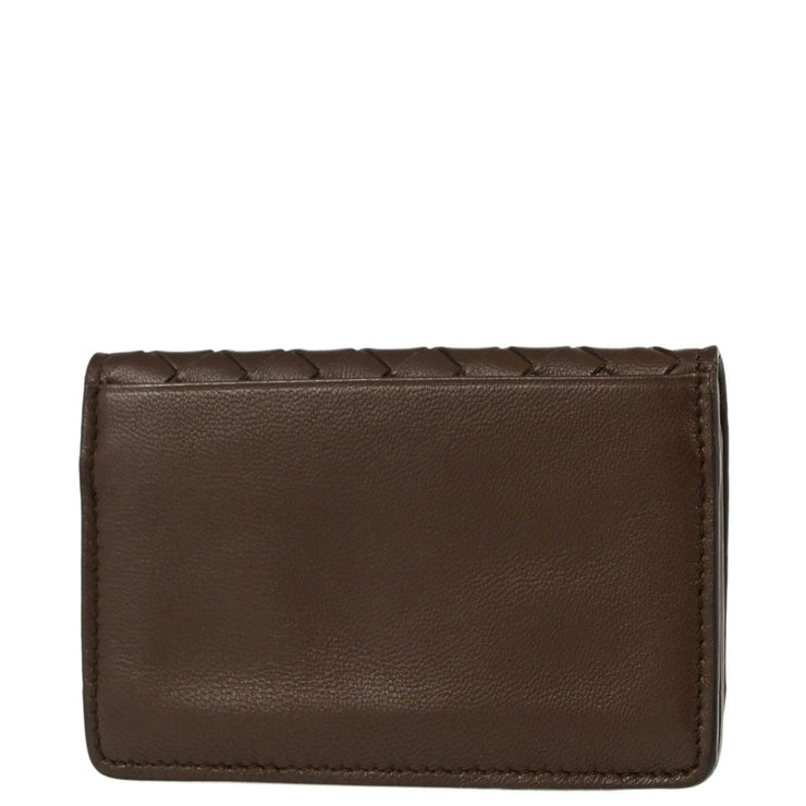 Bottega Veneta Brown Leather Card Case Small Good