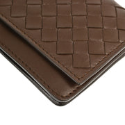 Bottega Veneta Brown Leather Card Case Small Good