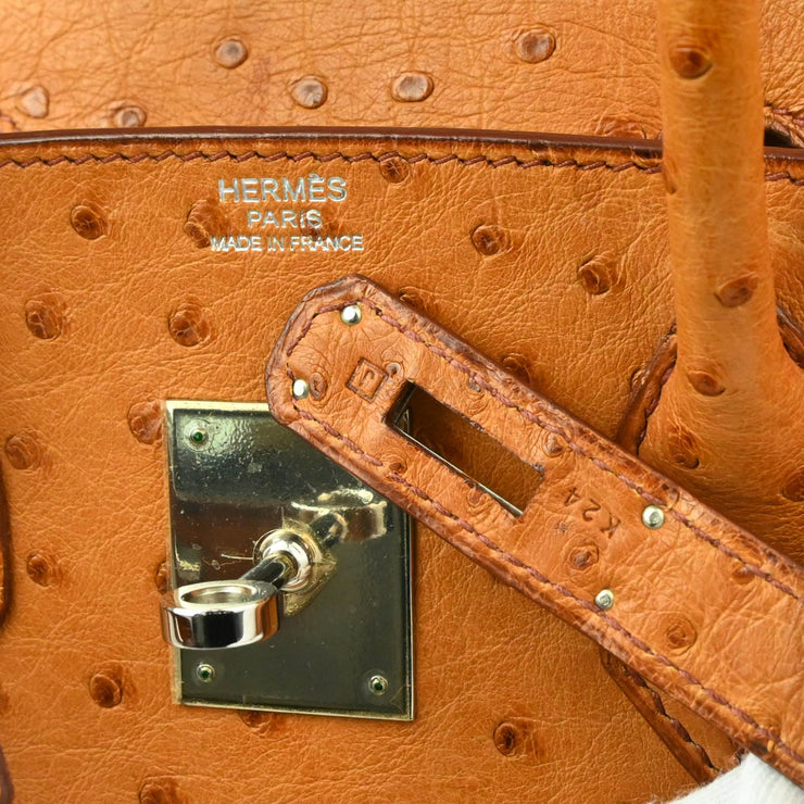 Hermes * Chestnut Ostrich Birkin 30 Handbag