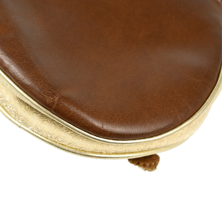 Christian Dior Gold Brown Saddle Handbag