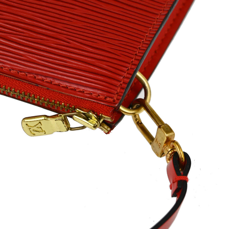 Louis Vuitton 2001 Red Epi Pochette Accessoires Handbag M52957