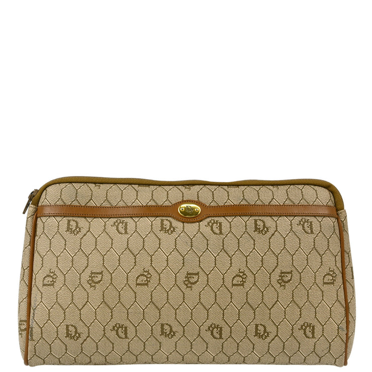 Christian Dior Beige PVC Honeycomb Clutch Bag