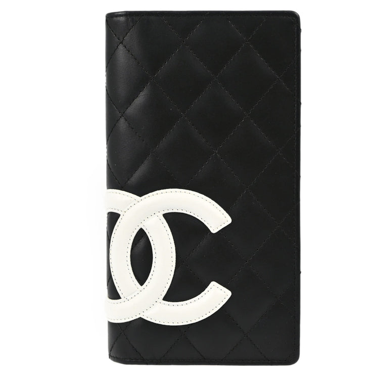 Chanel 2006-2008 Black Calfskin Cambon Ligne Long Wallet