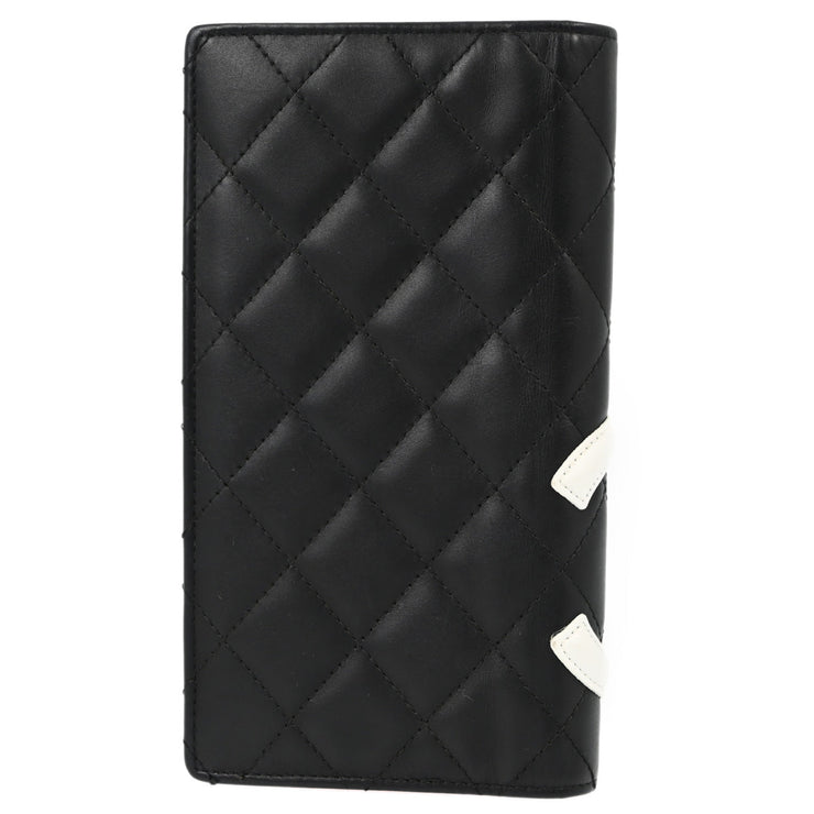 Chanel 2006-2008 Black Calfskin Cambon Ligne Long Wallet