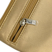 Loewe Gold Leather Mini Pouch Clutch Bag