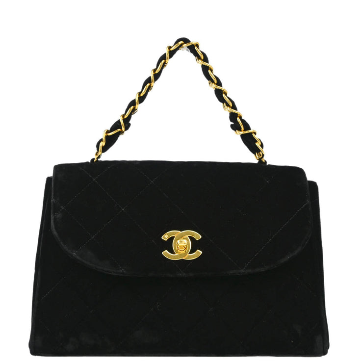 Chanel 1994-1996 Black Velvet Handbag