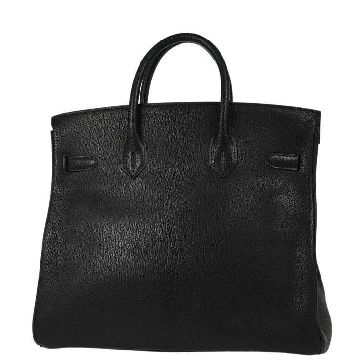 Hermes Black Chevre Haut a Courroies 32 Handbag