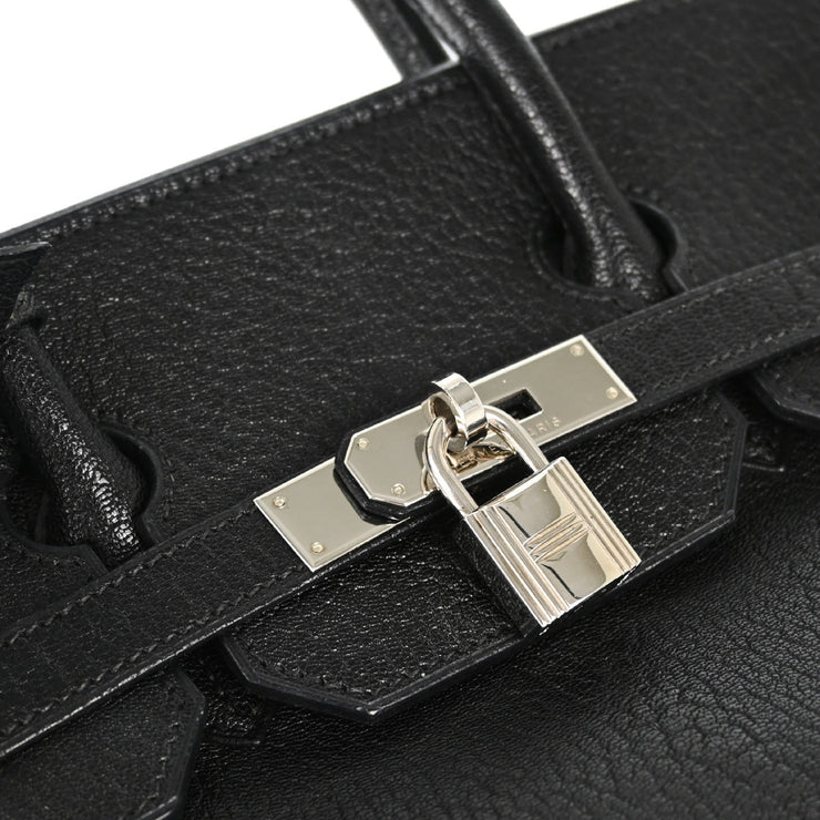 Hermes Black Chevre Haut a Courroies 32 Handbag