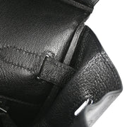 Hermes Black Chevre Haut a Courroies 32 Handbag