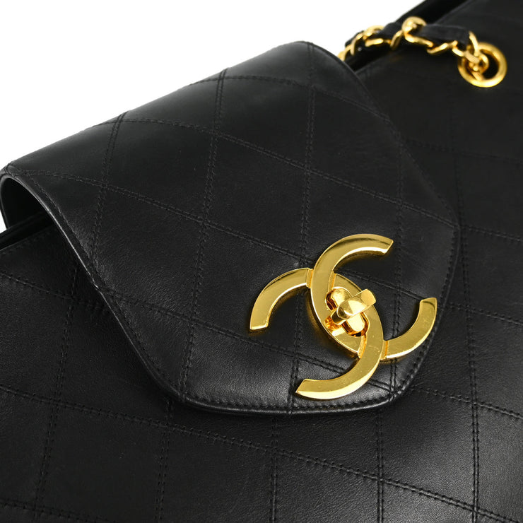 Chanel 1991-1994 Black Lambskin Supermodel Bicolore Shoulder Bag