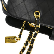 Chanel 1991-1994 Black Lambskin Supermodel Bicolore Shoulder Bag