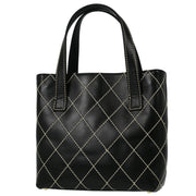 Chanel 2002-2003 Black Calfskin Wild Stitch Tote Handbag