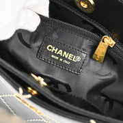 Chanel 2002-2003 Black Calfskin Wild Stitch Tote Handbag