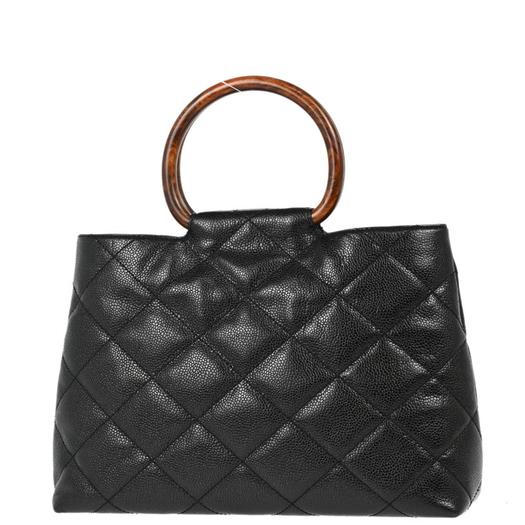 Chanel 2000-2002 Black Caviar Tote Handbag