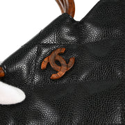 Chanel 2000-2002 Black Caviar Tote Handbag