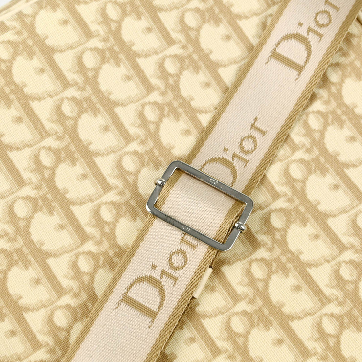 Christian Dior Beige Embroidered Trotter Shoulder Bag