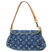 Louis Vuitton 2005 Blue Monogram Denim Mini Pleaty Handbag M95050