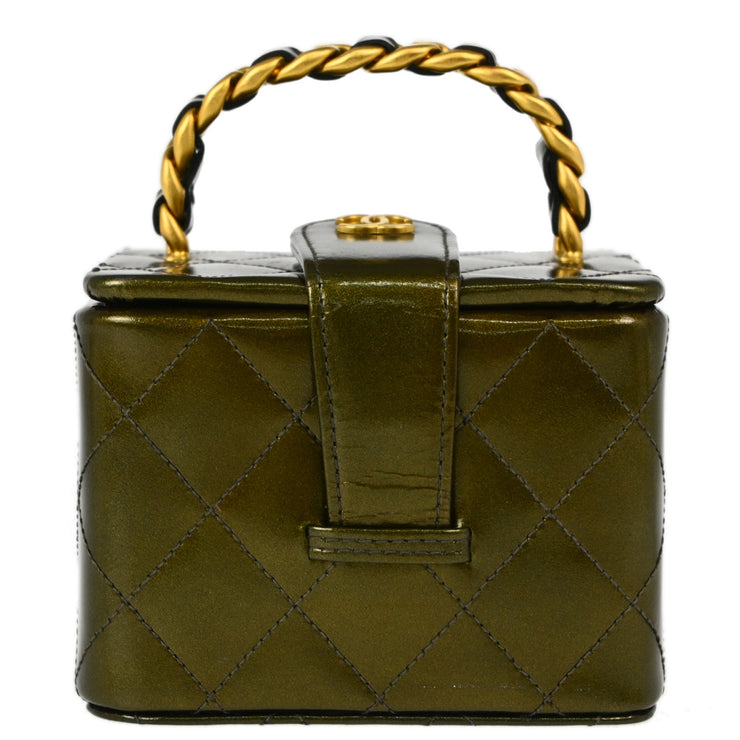 Chanel 1994-1996 Green Patent Leather Vanity Handbag