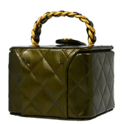 Chanel 1994-1996 Green Patent Leather Vanity Handbag