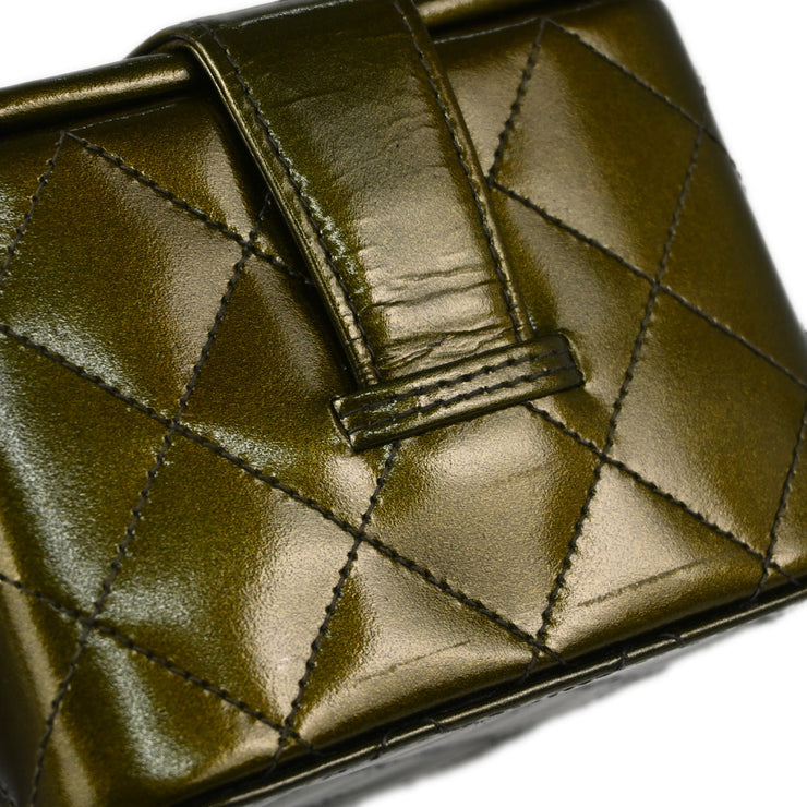 Chanel 1994-1996 Green Patent Leather Vanity Handbag